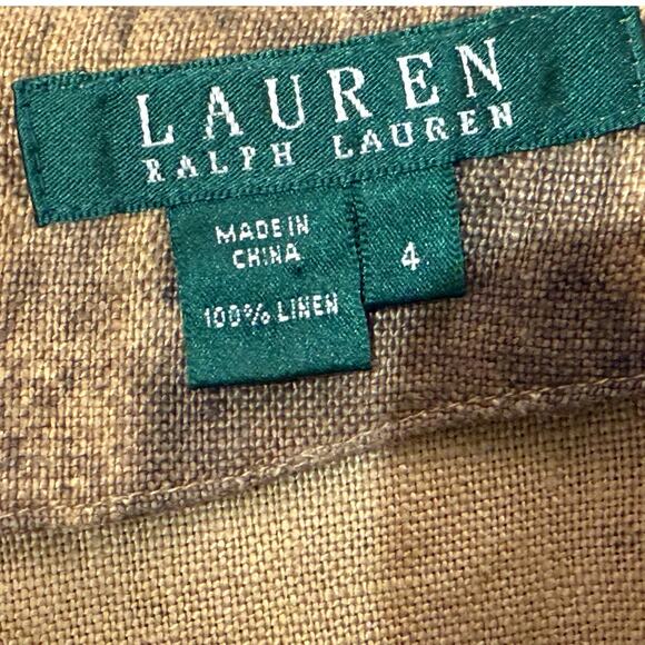 Lauren Ralph Lauren Floral Linen Midi Skirt Women’s Size 4 Brown A-Line Peasant - Picture 7 of 11